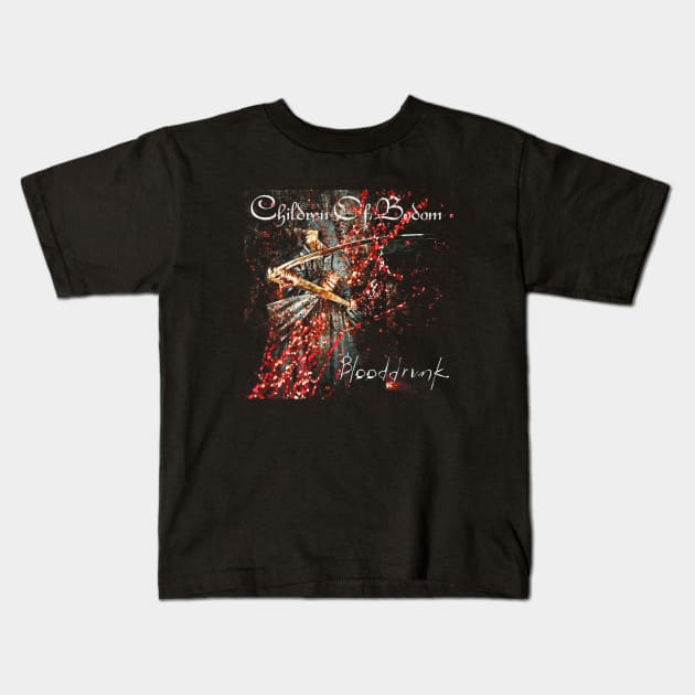 Children Of Bodom Blooddrunk Album Cover Kids T-Shirt by Mey X Prints